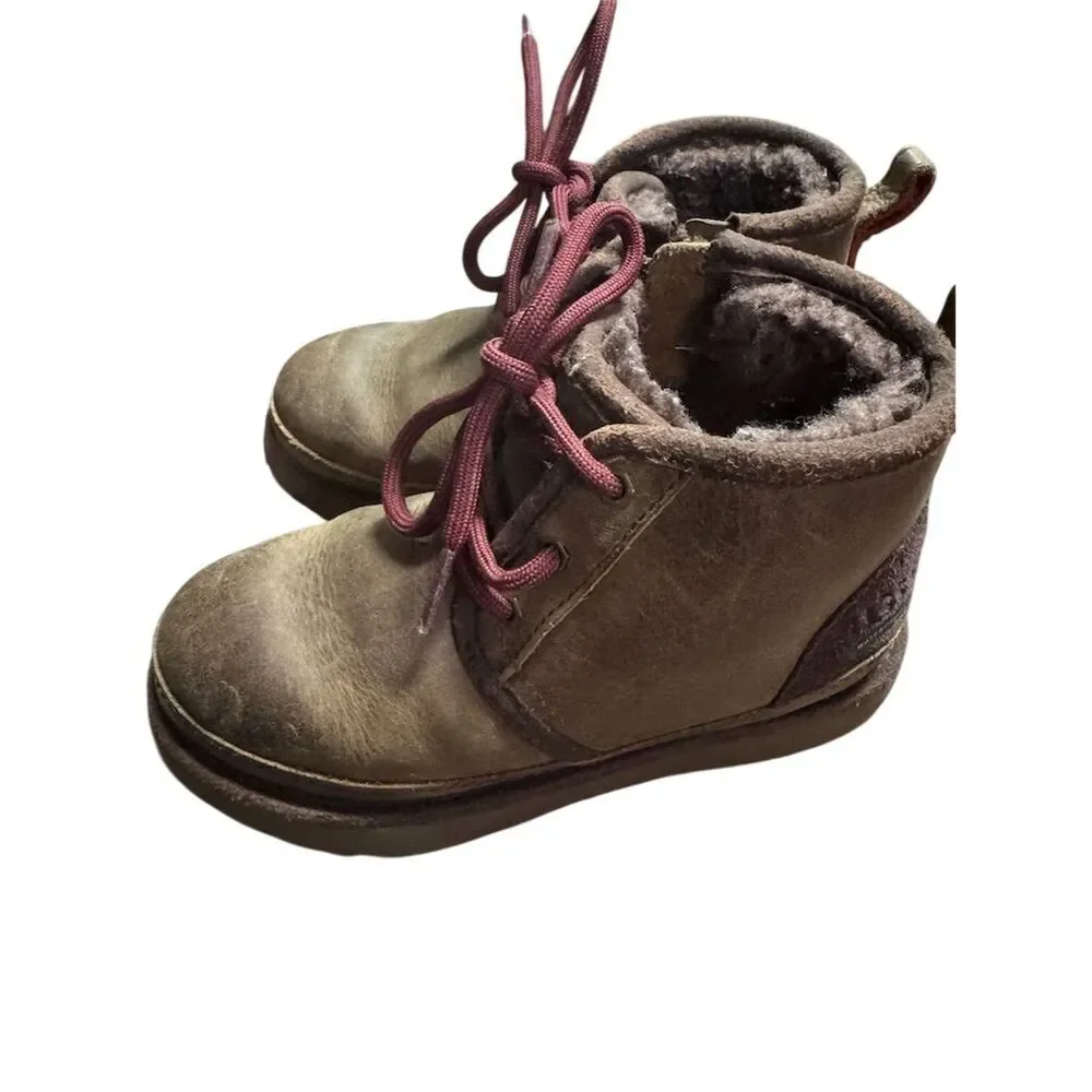UGG Neumel II Kids Brown Waterproof Shearling Lined Boots